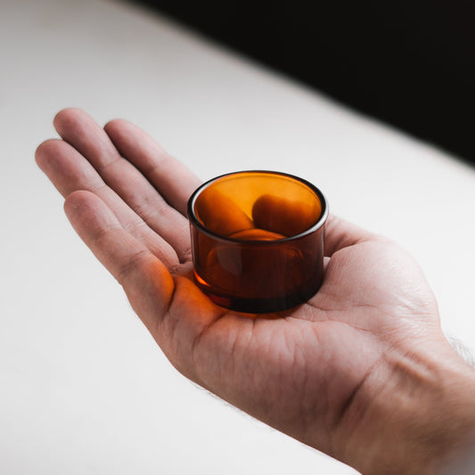 Tea Light Amber Glass Jars 35 ml / 1.18 oz
