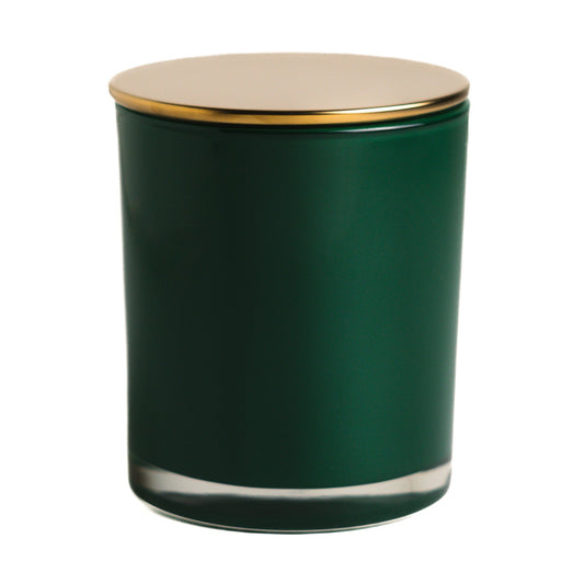 Gloss Forest Green Jar with Custom Plug Lids 300 ML / 9.6 fl oz