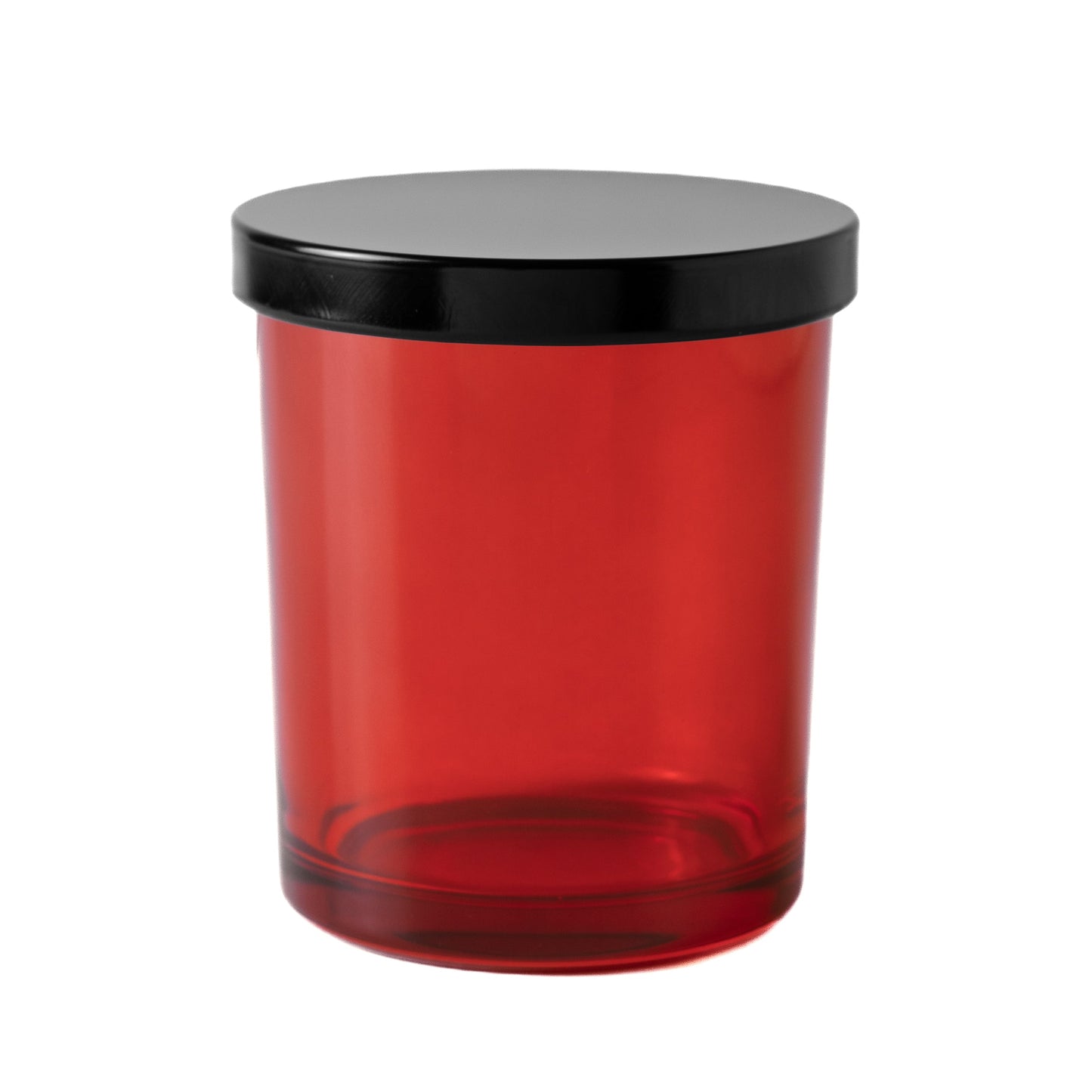 Red Glass Jar with Black Lid 200 ML / 6.5 oz