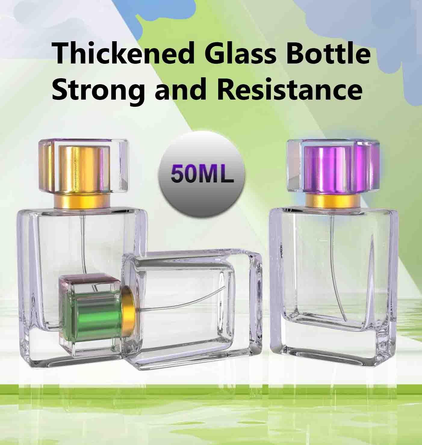 50 ml Empty Perfume Bottle – Refillable Glass Bottle for DIY Perfumes