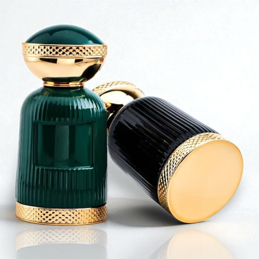 50ml Luxury High-Quality Glass Empty Perfume Bottle with Dome-Shaped Gold-Bottomed Cap
