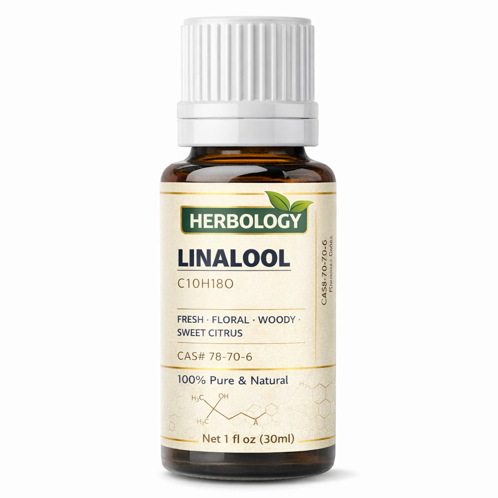 Linalool terpene aroma chemical used in perfumes soaps shampoos and cosmetic fragrance formulations