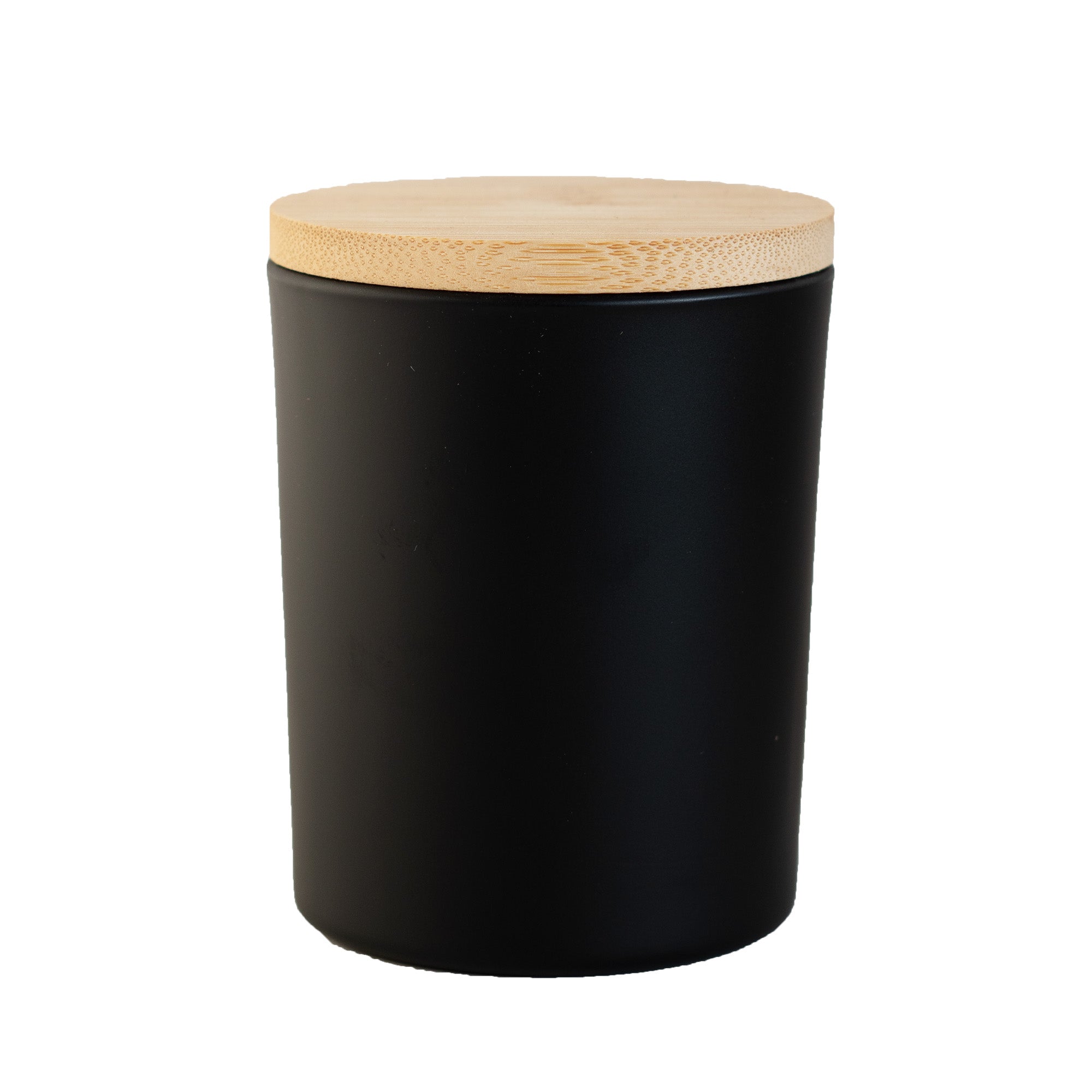6.5 oz Matte Black Jar with Premium Wooden Lid