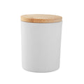 Matte Cream White Jar with Wooden Lid 200 ML / 6.5 OZ