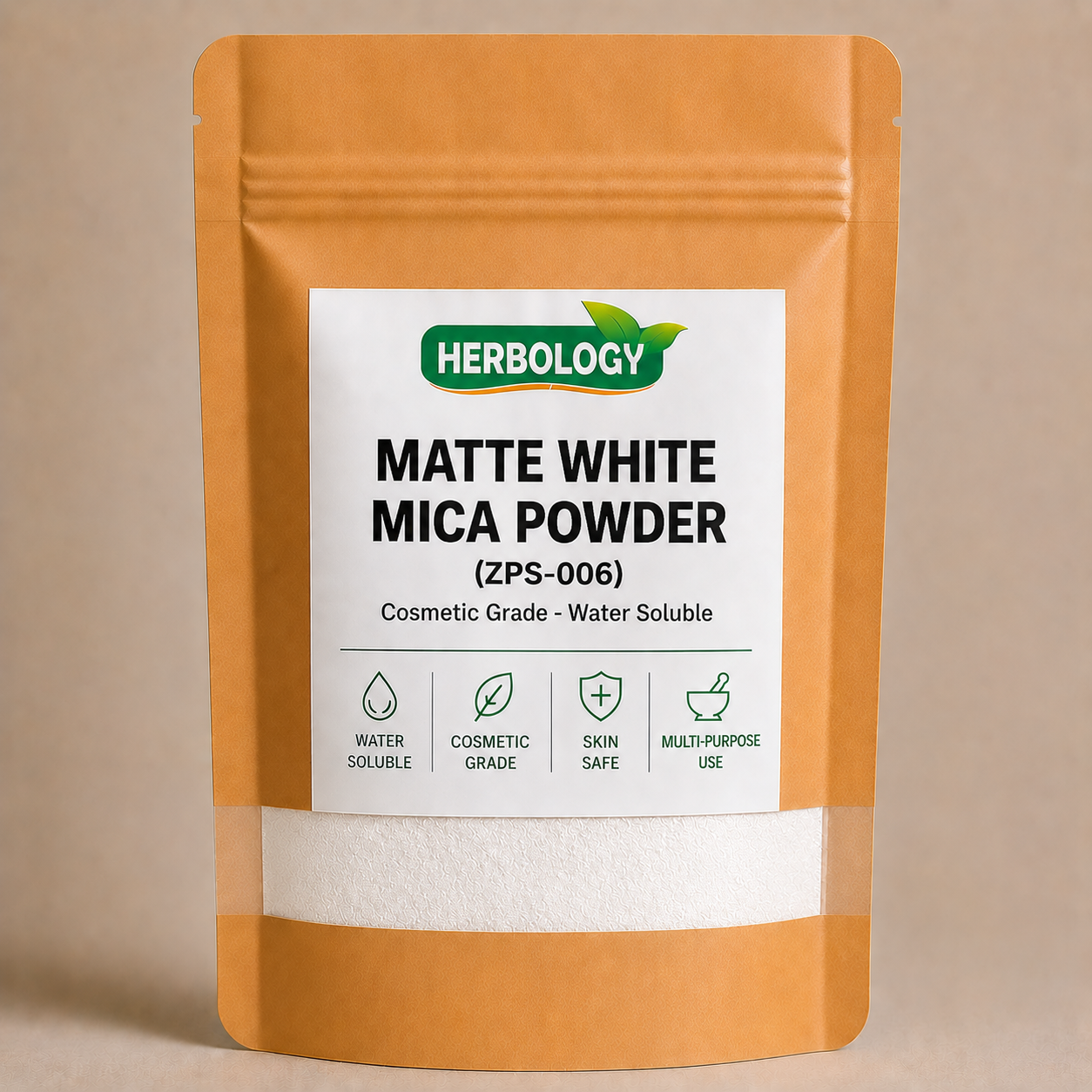 Matte White Mica Powder - Cosmetic Grade - Water Soluble (ZPS-006)