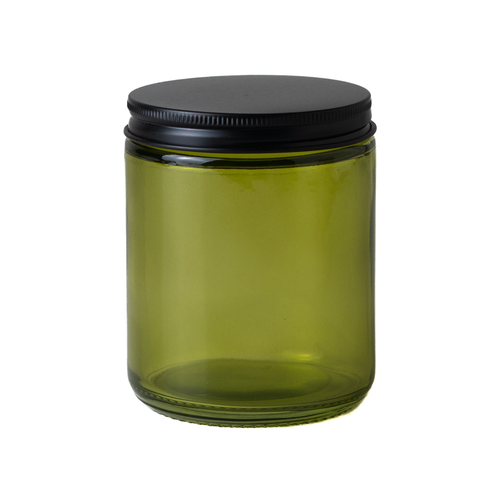 Olive Green Jar with Black Lid 250 ML / 8.4 Oz
