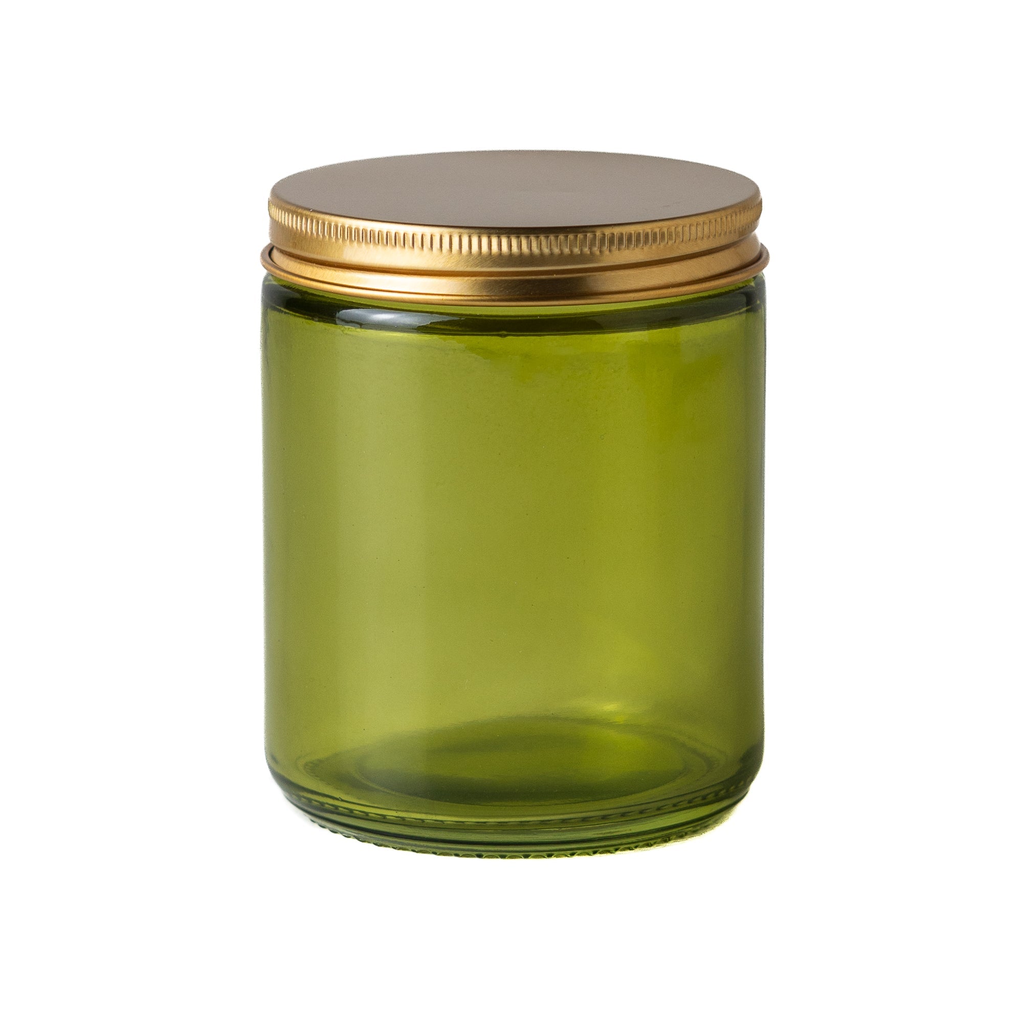 Olive Green Jar with Gold Lid 250 ML / 8.4 Oz