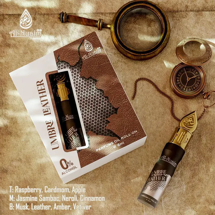 Al Nuaim Umbre Leather Attar 6ml Roll-on (GOLD SERIES)