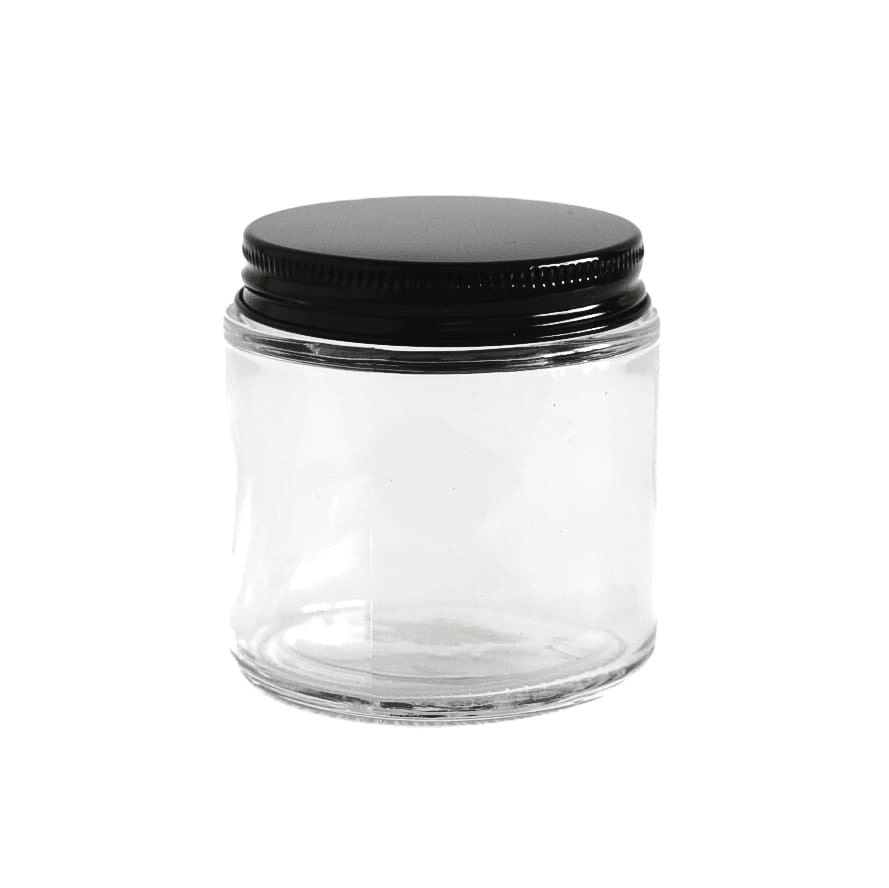 Transparent Jar with Black Lid – 110ML / 3.8 oz