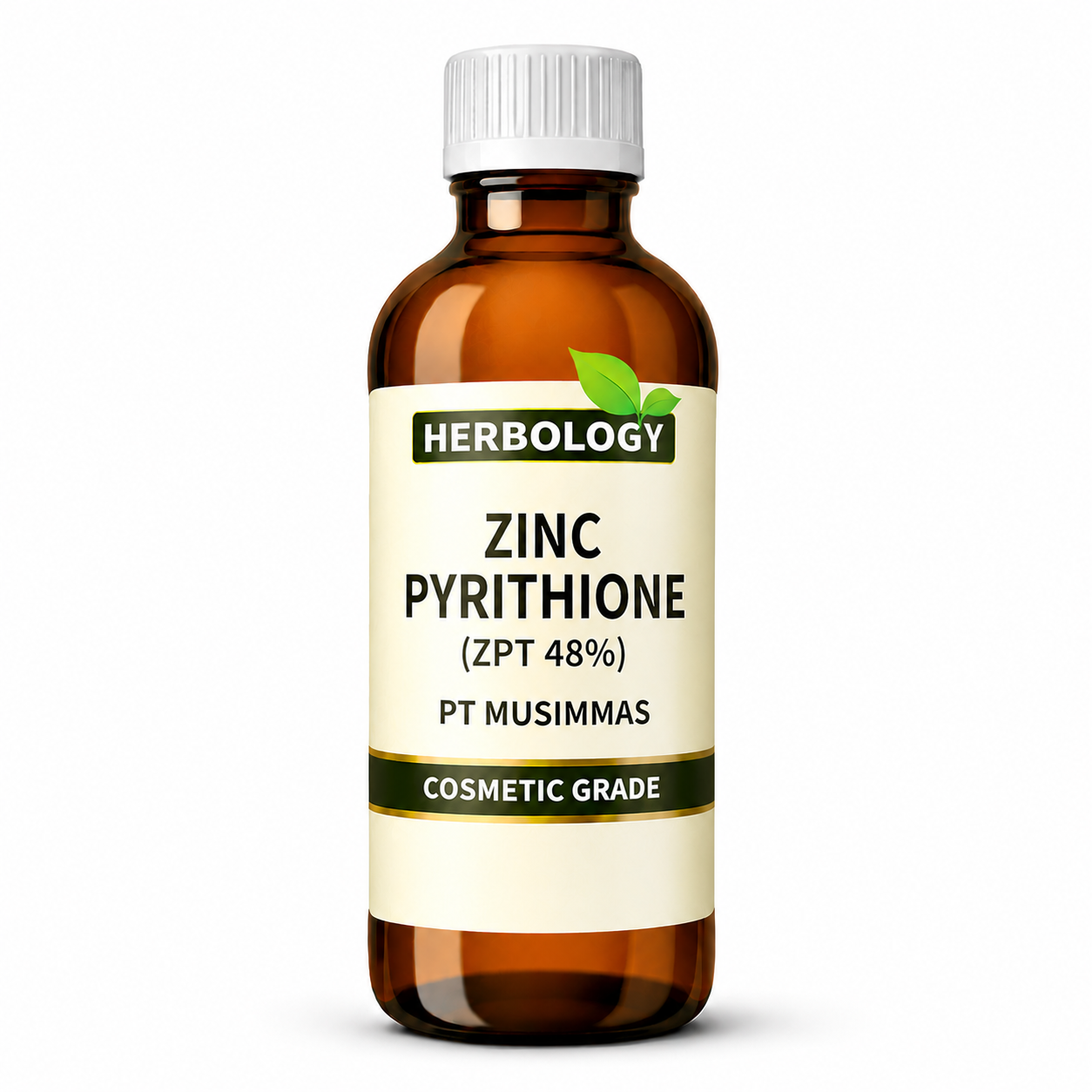 Bottle of Herbology Zinc Pyrithione on a white background