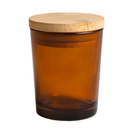 Amber Jar with Wooden Lid 105 ML / 3.6 oz
