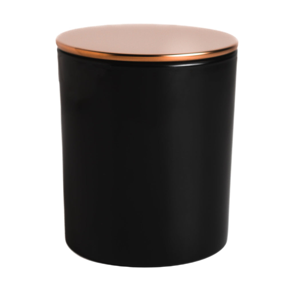 Gloss Black Jar with Multiple Plug Lid Options 300 ML / 9.6 fl oz