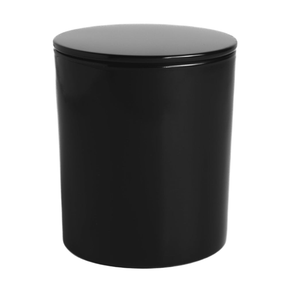 Gloss Black Jar with Multiple Plug Lid Options 300 ML / 9.6 fl oz