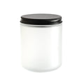 8.4 oz Frosted Glass Jar with Black Lid