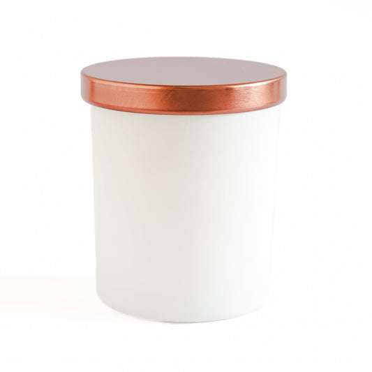 Matte White Jar with Rose Gold Lid 200 ML / 6.5 oz