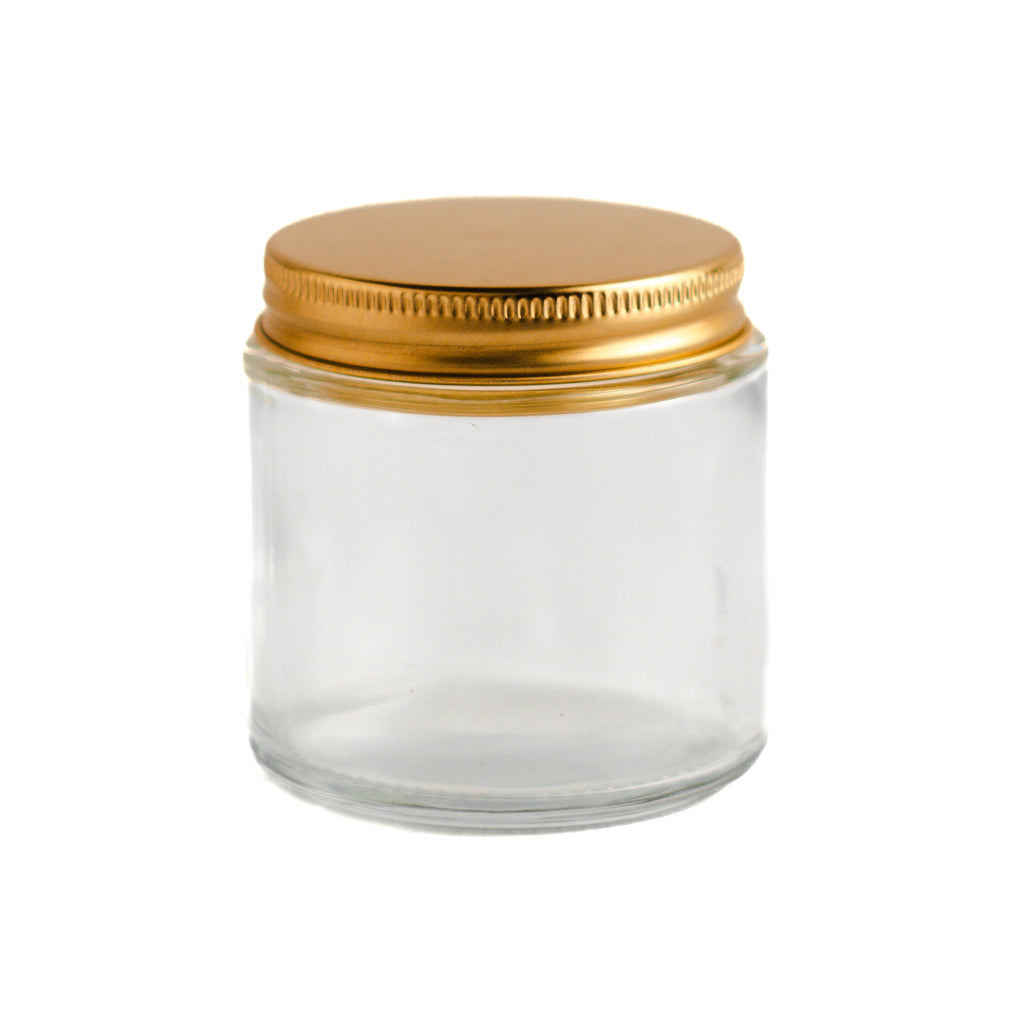 Transparent Jar with Gold Lid – 110ML / 3.8 oz