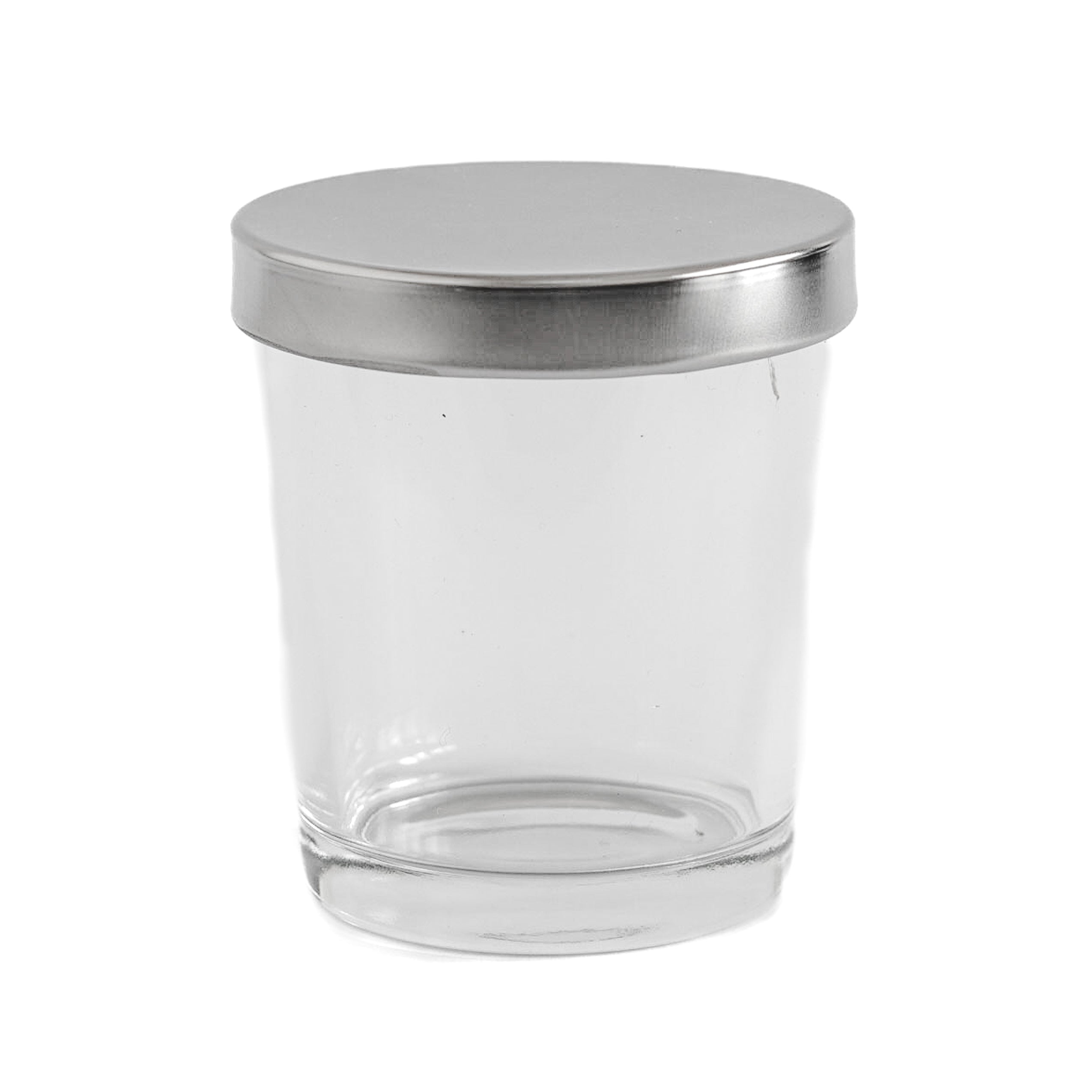 Transparent Glass Jar with Silver Lid 105 ML / 3.6 oz