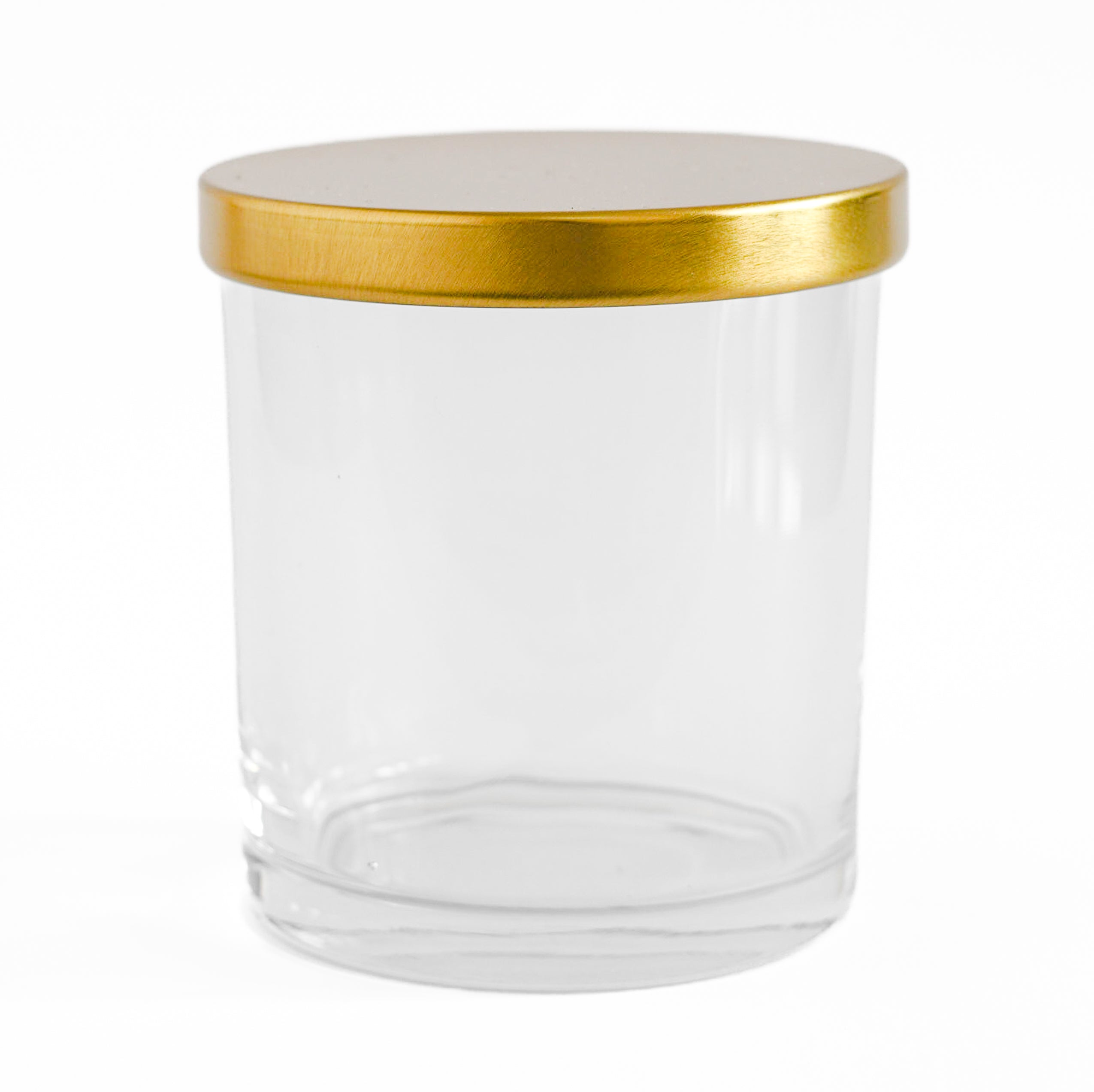Transparent Jar Golden Lid 9.6 oz