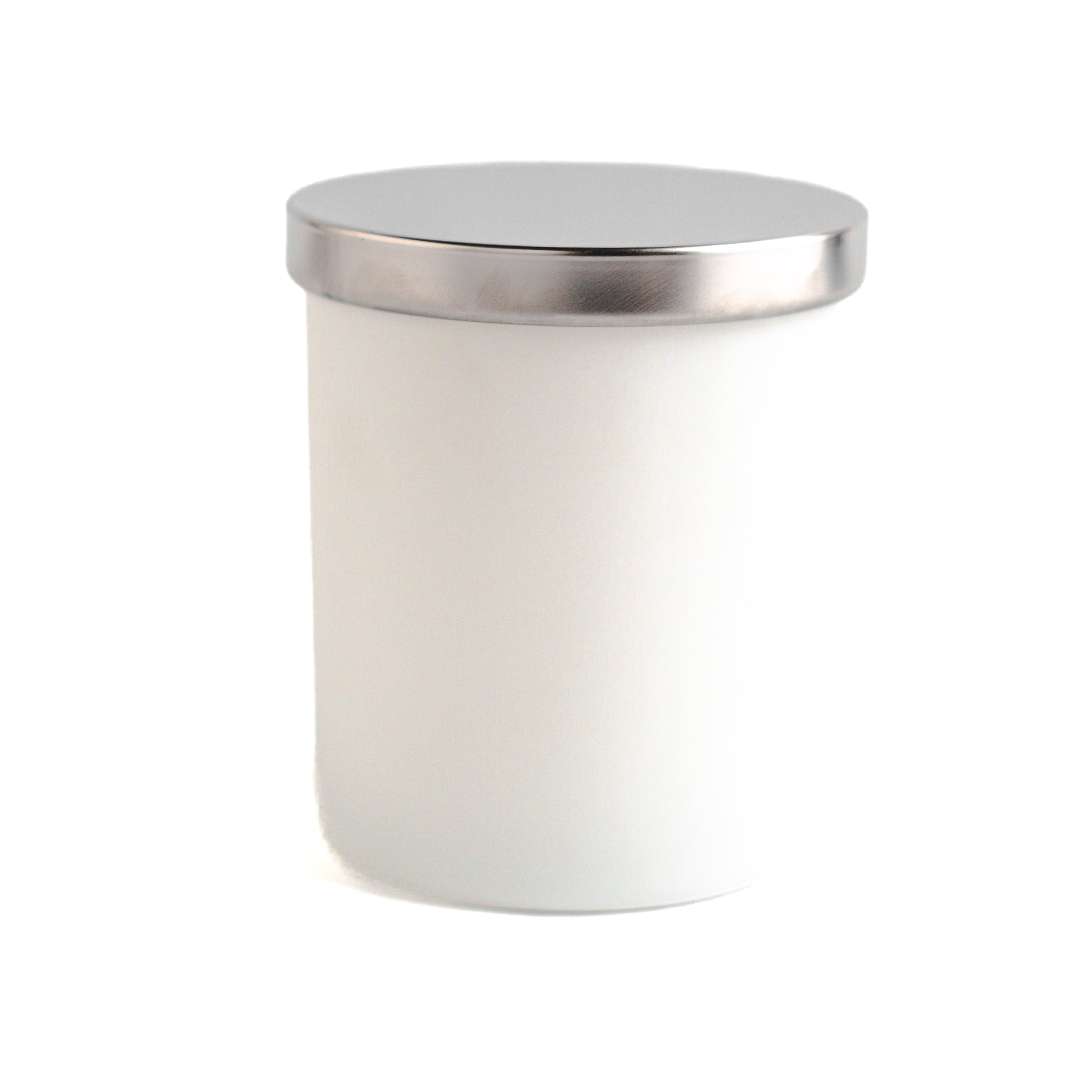 Matte White Jar with Silver Lid 200 ML / 6.5 oz
