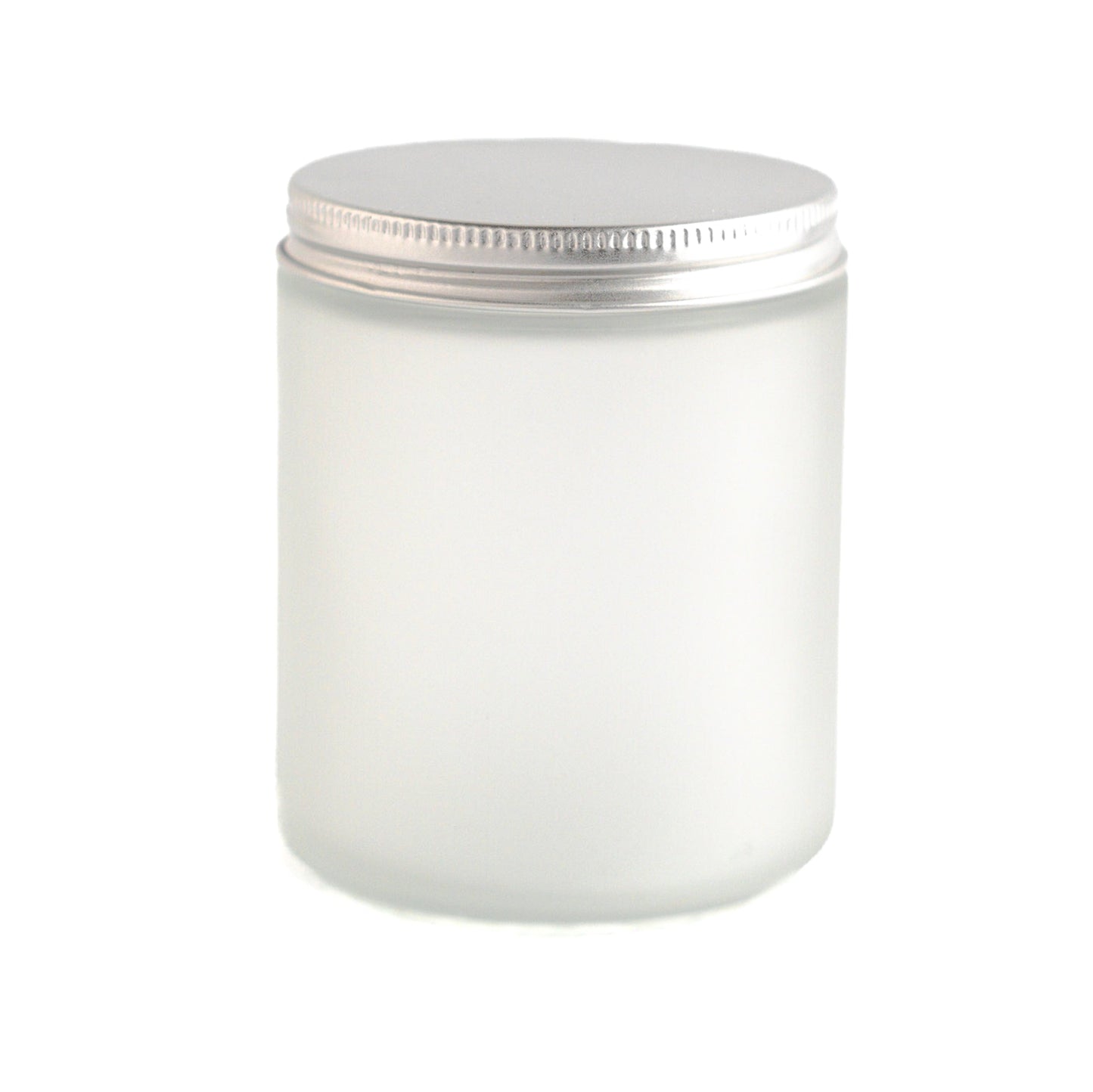Frosted Glass Jar with Silver Lid 250 ML / 8.4 oz