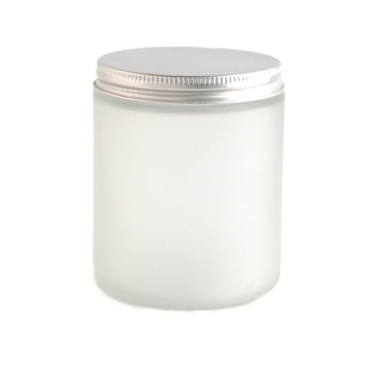 Frosted Glass Jar with Silver Lid 250 ML / 8.4 oz