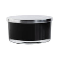 Gloss Black Glass Jar with Silver Lid 4-Wick 32 oz