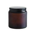 Frosted Amber Jar with Black Lid – 110ML / 3.8 oz