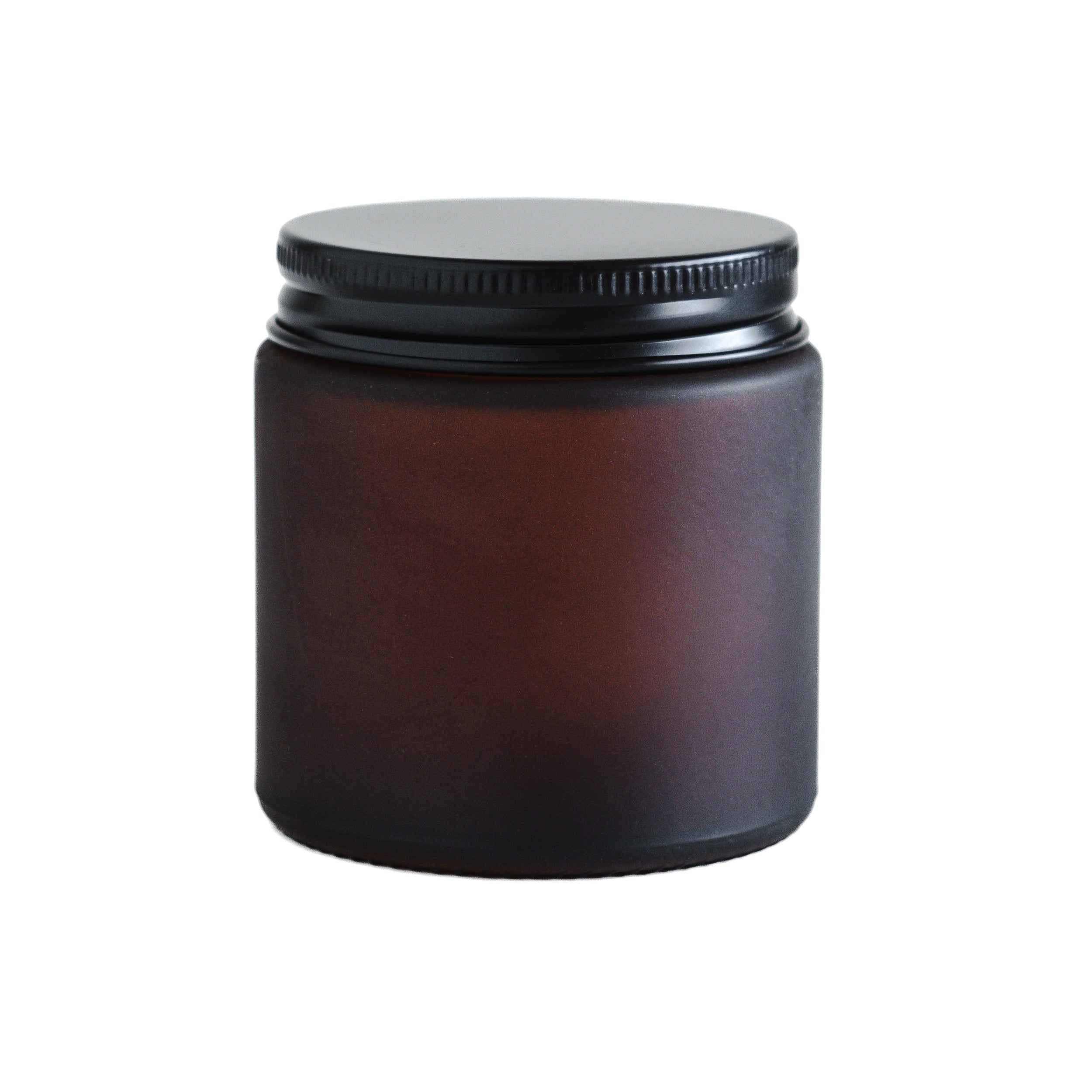 Frosted Amber Jar with Black Lid – 110ML / 3.8 oz