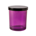 Translucent Magenta Purple Glass Jar with Black Lid 200 ML / 6.5 oz