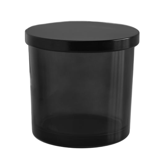 Glossy Black Glass Jar with Black Lid 3-Wick 500 ML / 16.8 oz