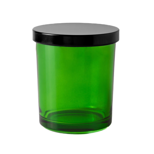Green Glass Jar with Black Lid 200 ML / 6.5 oz