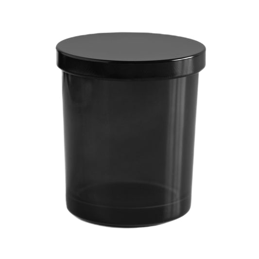 Glossy Black Glass Jar with Black Lid 200 ML / 6.5 oz
